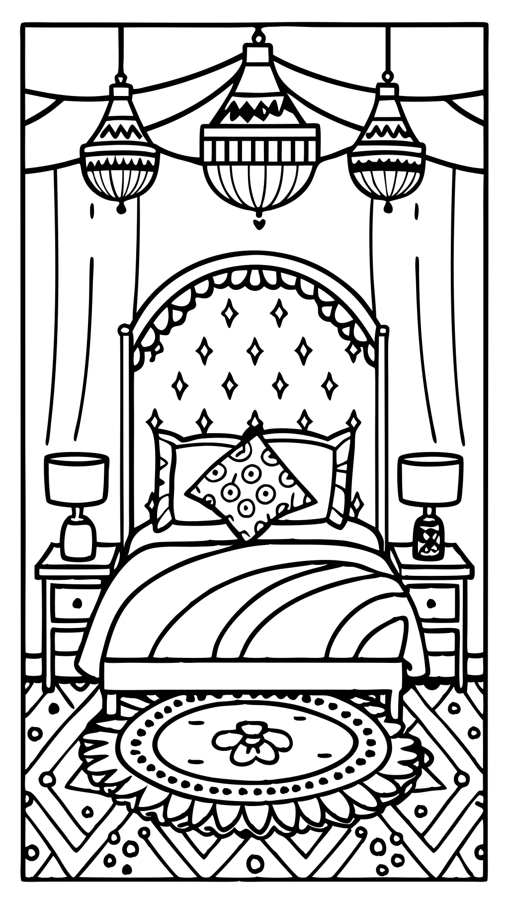 bed coloring page